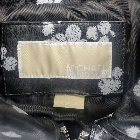 MICHAEL Michael Kors Leather Floral Moto Jacket Size Small - Picture 13 of 15